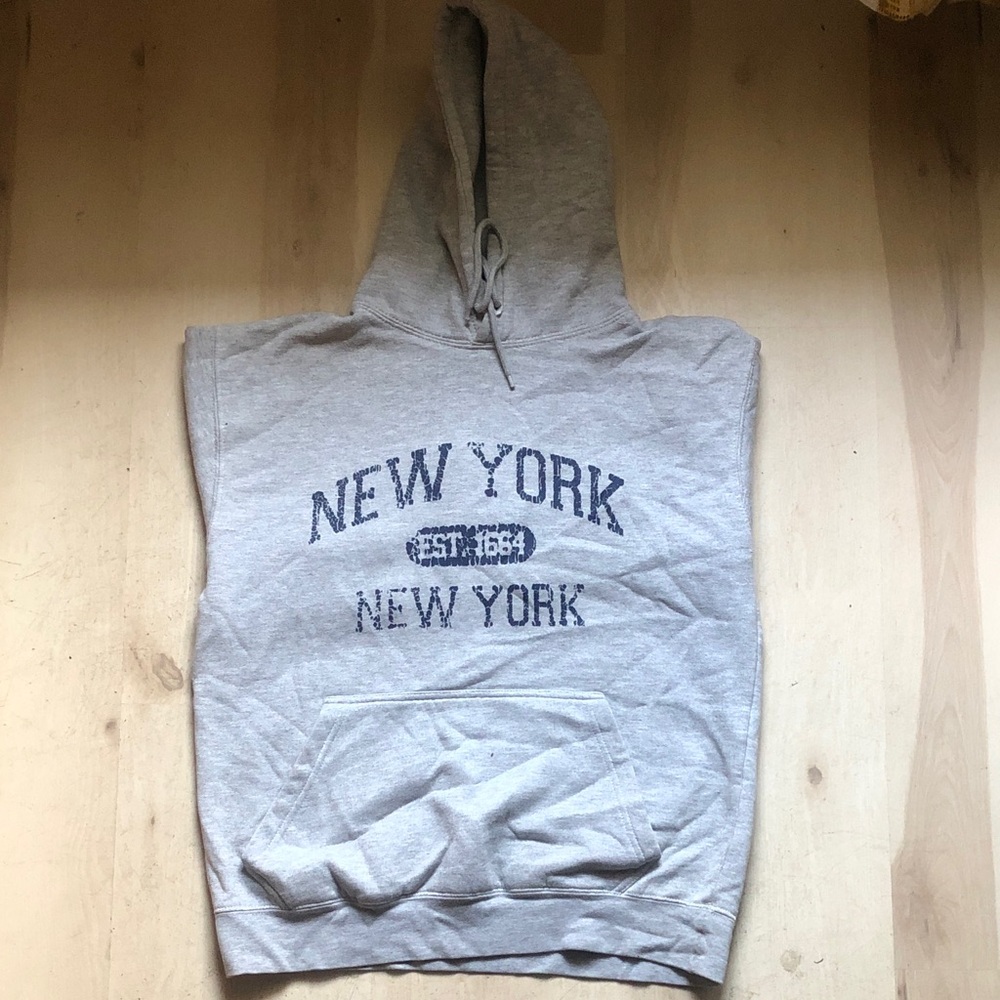 Gray New York Graphic Hoodie